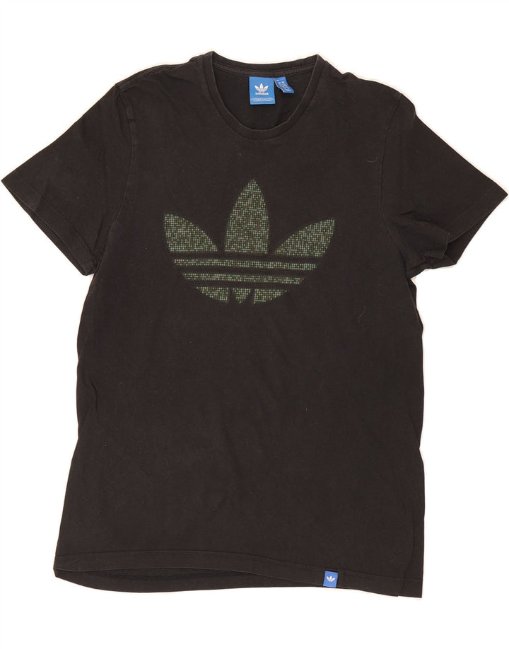 ADIDAS Mens Graphic T-Shirt Top Medium Black Vintage Adidas and Second-Hand Adidas from Messina Hembry 