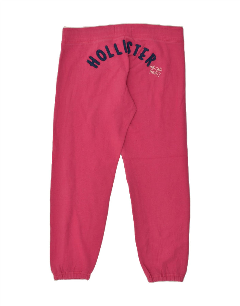 HOLLISTER Womens Graphic Tracksuit Trousers Joggers UK 16 Large Pink | Vintage Hollister | Thrift | Second-Hand Hollister | Used Clothing | Messina Hembry 