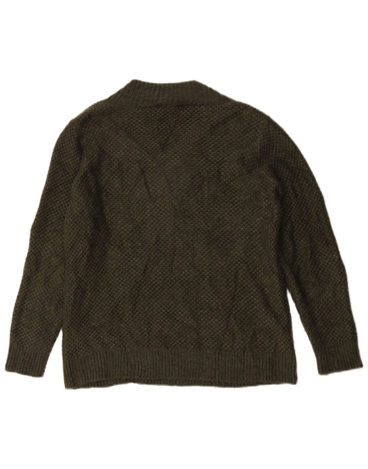 Marks & Spencer Womens Oversized V-Neck Jumper Sweater UK 10 Small Green