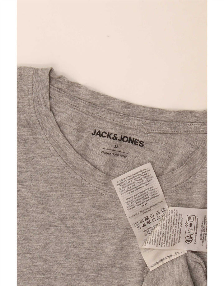 Jack & Jones Mens T-Shirt Top Medium Grey Flecked Cotton