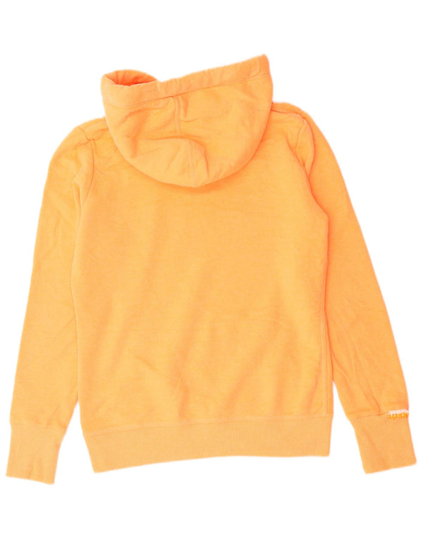Superdry Womens Hoodie Jumper UK 14 Medium Orange Cotton