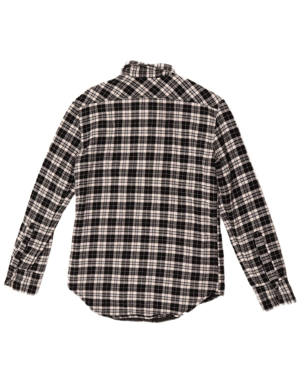 Zara Mens Lumberjack Flannel Shirt Small Black Check Cotton