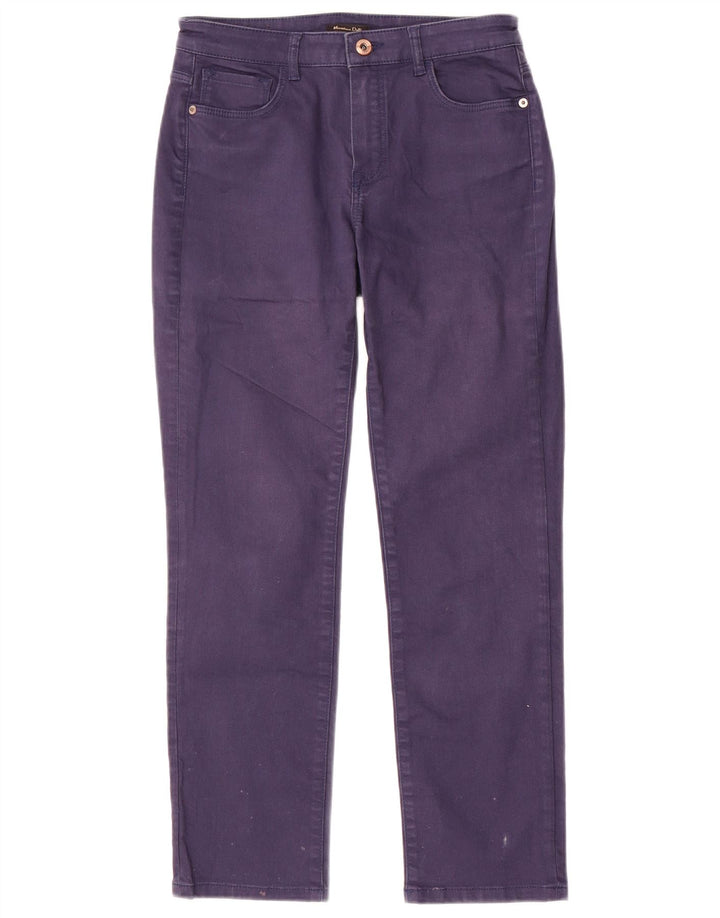 Massimo Dutti Womens Slim Casual Trousers W26 L26 Navy Blue