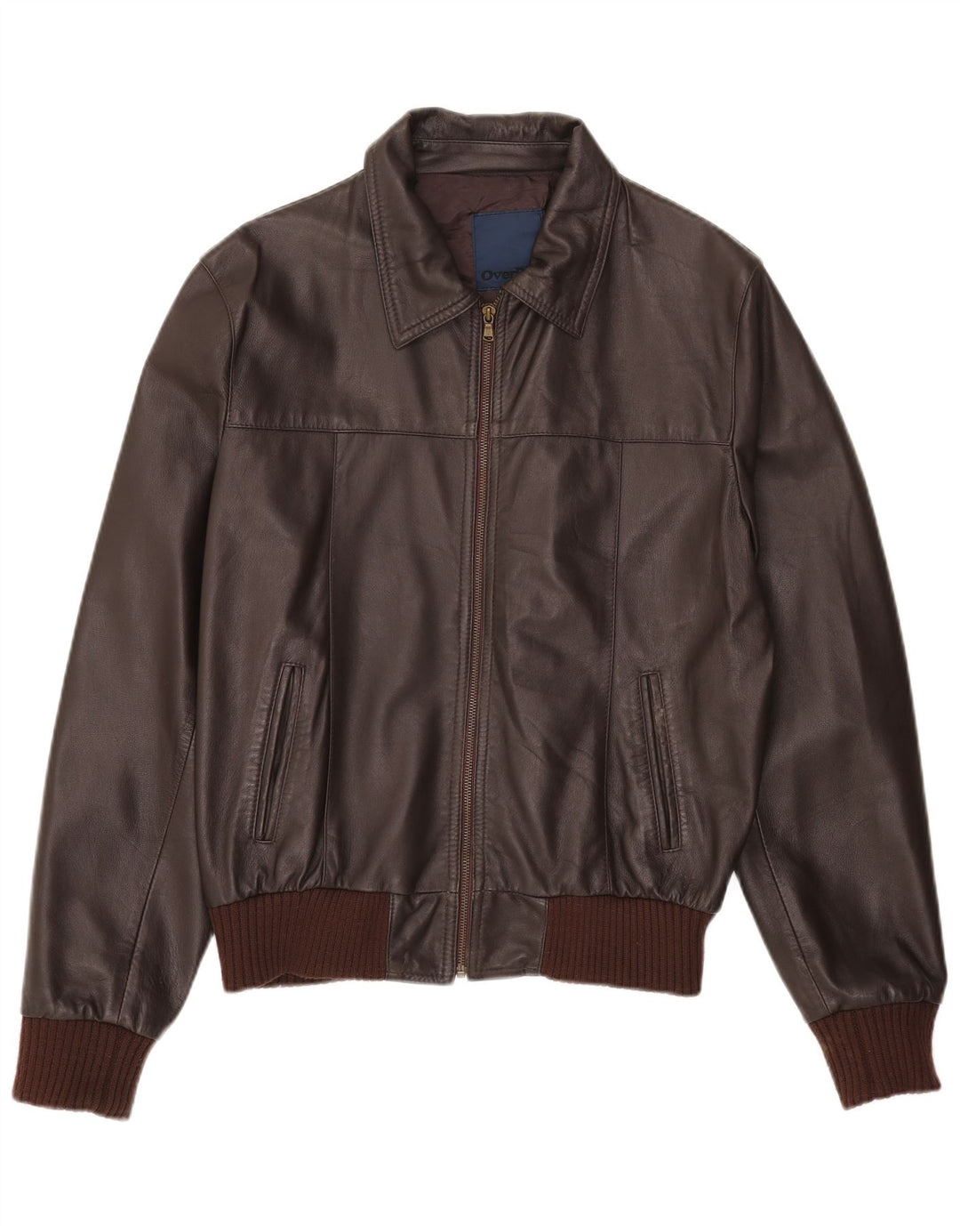 Vintage Womens Leather Jacket UK 44 2XL Brown Leather