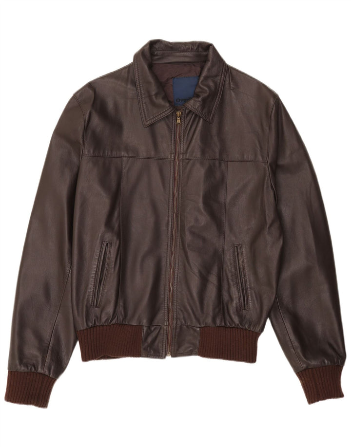 Vintage Womens Leather Jacket UK 44 2XL Brown Leather