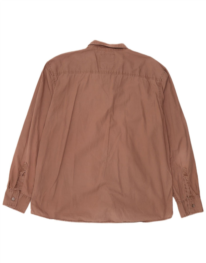 Vintage Mens Shirt XL Brown Cotton