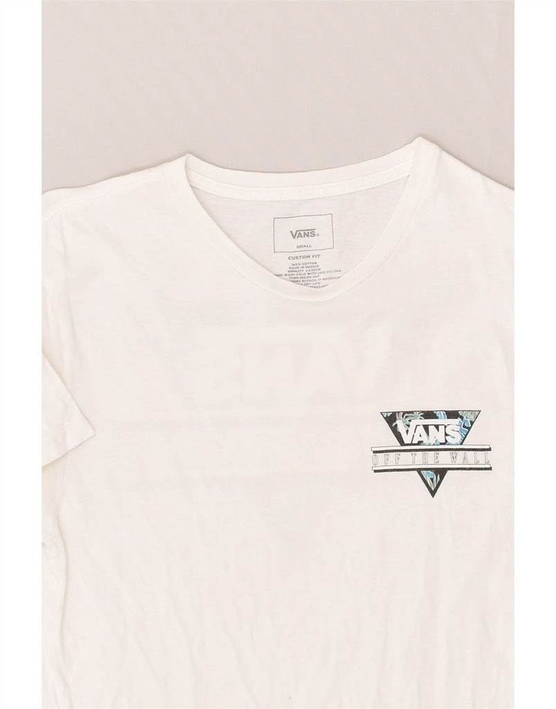 VANS Mens Custom Fit Graphic T-Shirt Top Small Off White Cotton | Vintage Vans | Thrift | Second-Hand Vans | Used Clothing | Messina Hembry 