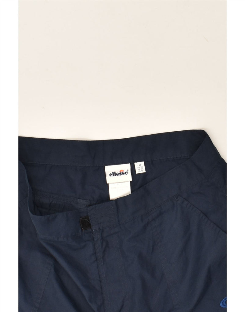 ELLESSE Womens Cargo Shorts UK 14 Large W32 Navy Blue Polyester Vintage Ellesse and Second-Hand Ellesse from Messina Hembry 