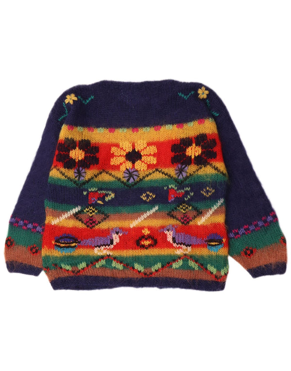 Vintage Womens Boat Neck Jumper Sweater UK 16 Large Multicoloured Striped