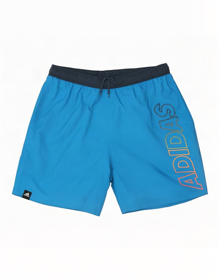 Adidas Mens Graphic Sport Shorts Large Blue Colourblock Polyester