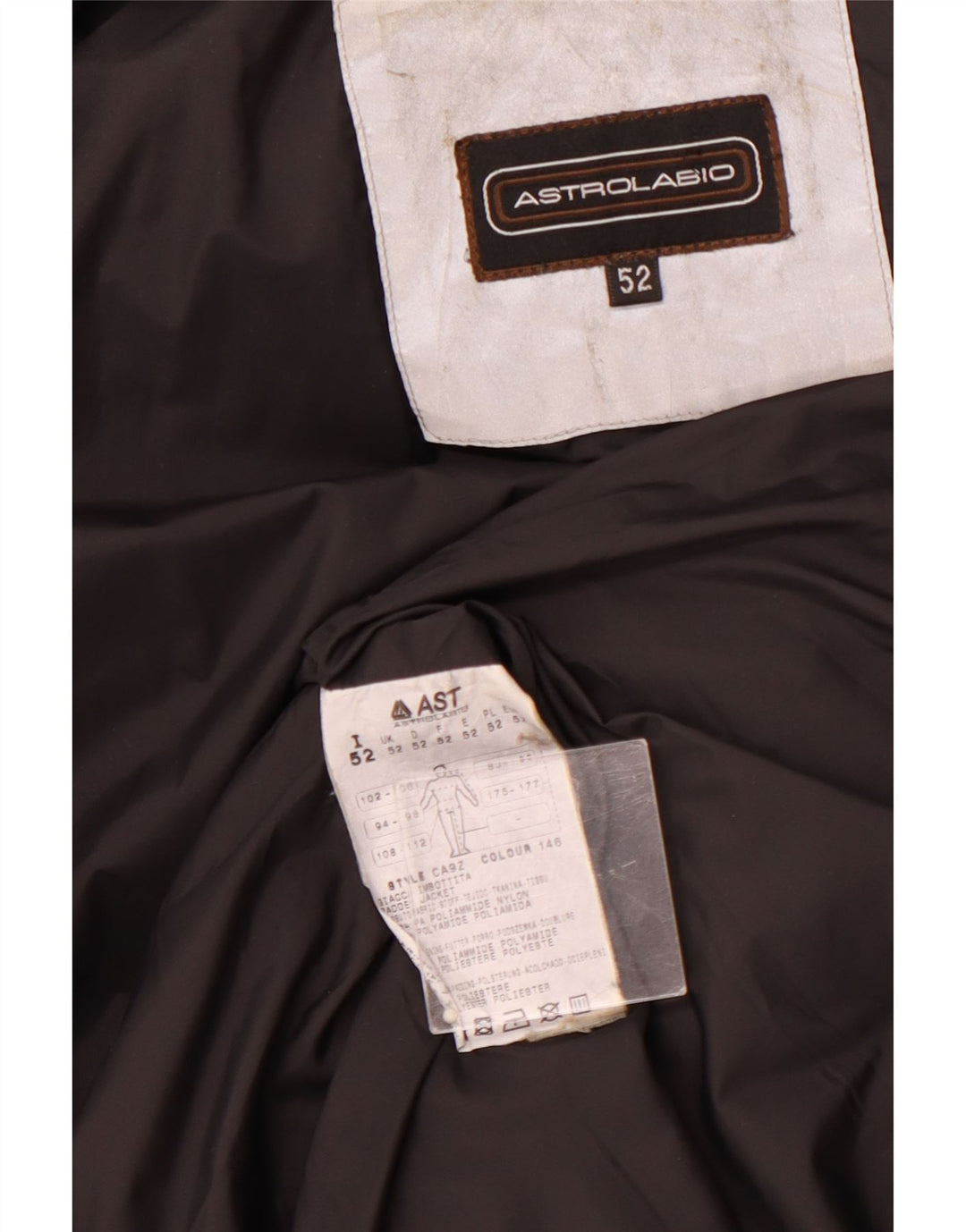 ASTROLABIO Mens Hooded Hooded Padded Jacket UK 42 XL Brown Nylon