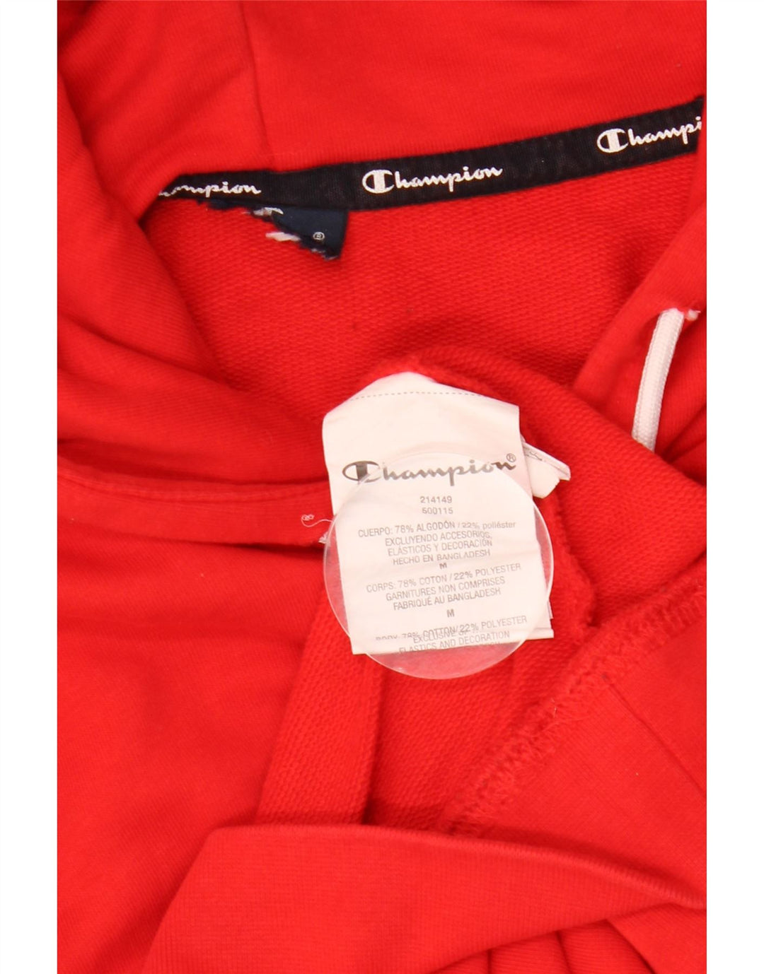 CHAMPION Mens Hoodie Jumper Medium Red Cotton