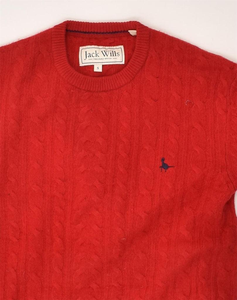 JACK WILLS Mens Crew Neck Jumper Sweater Small Red Wool | Vintage Jack Wills | Thrift | Second-Hand Jack Wills | Used Clothing | Messina Hembry 