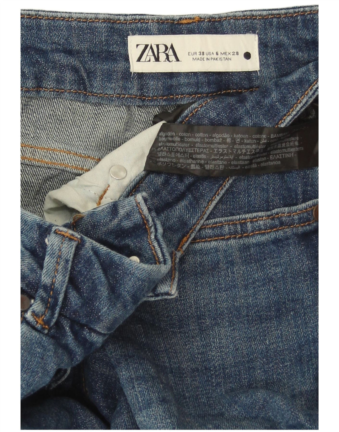 Zara Womens Flared Jeans EU 38 Small W28 L33 Blue Cotton
