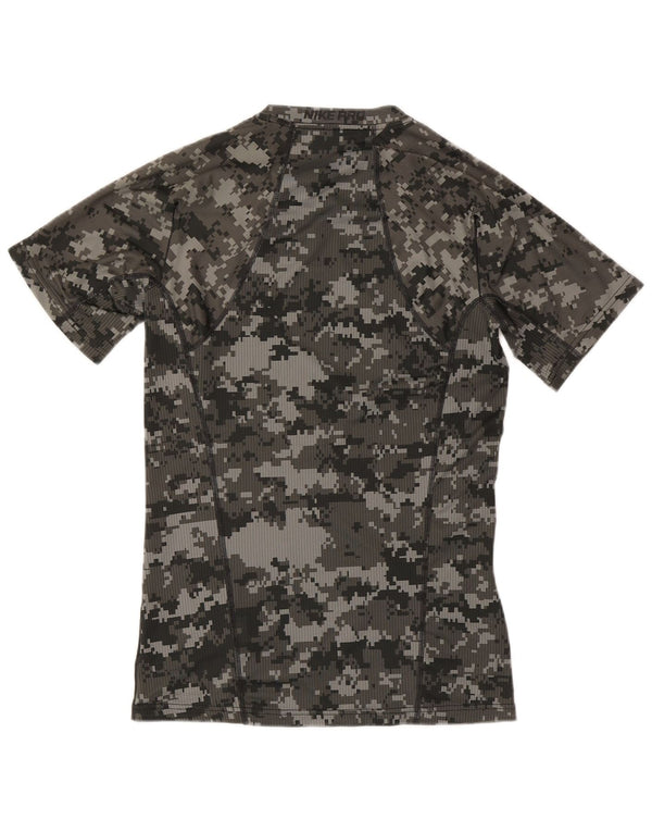 Nike Mens Fitted Graphic T-Shirt Top Small Grey Geometric Polyester
