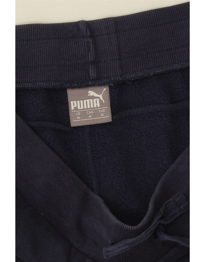Puma Mens Graphic Tracksuit Trousers Joggers Medium Navy Blue Cotton