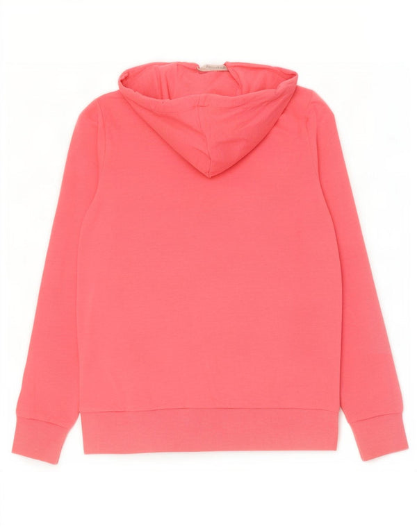 Marks & Spencer Womens Zip Hoodie Sweater UK 12 Medium Pink Cotton