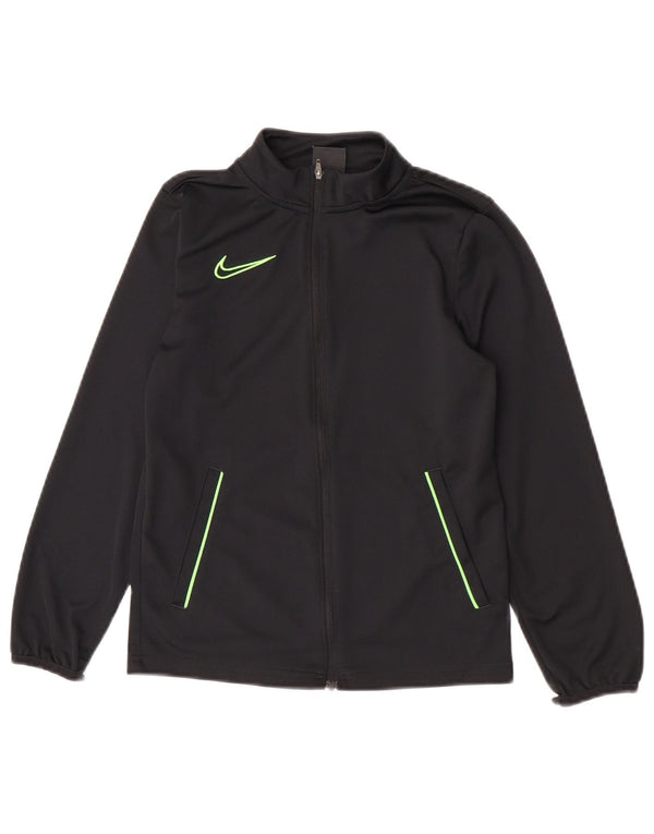 Nike Boys Tracksuit Top Jacket 10-11 Years Medium Black Polyester