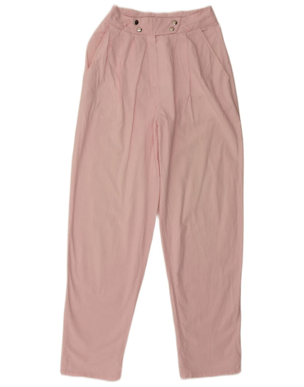 Vintage Womens High Waist Tapered Chino Trousers IT 36 XS W24 L29 Pink