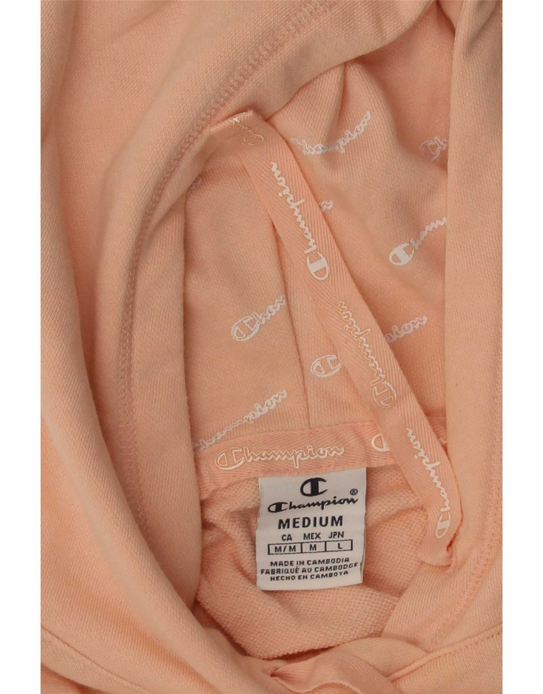 Champion Womens Hoodie Jumper UK 12 Medium Pink