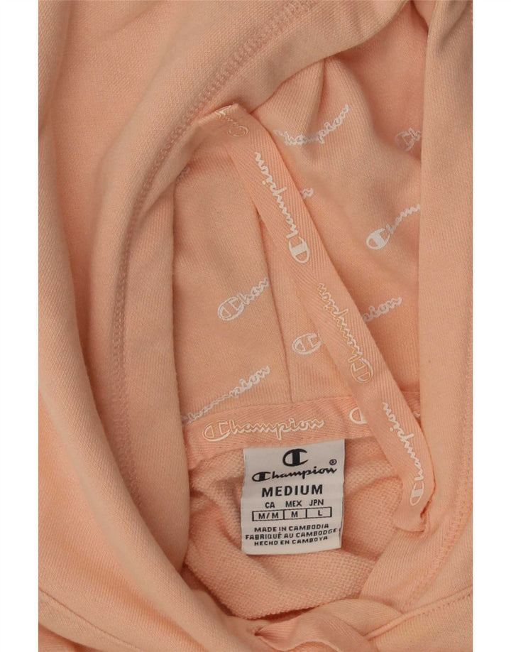 Champion Womens Hoodie Jumper UK 12 Medium Pink