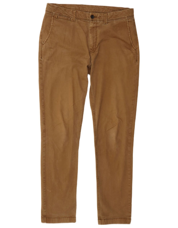 Marks & Spencer Mens Slim Chino Trousers W34 L31 Brown Cotton