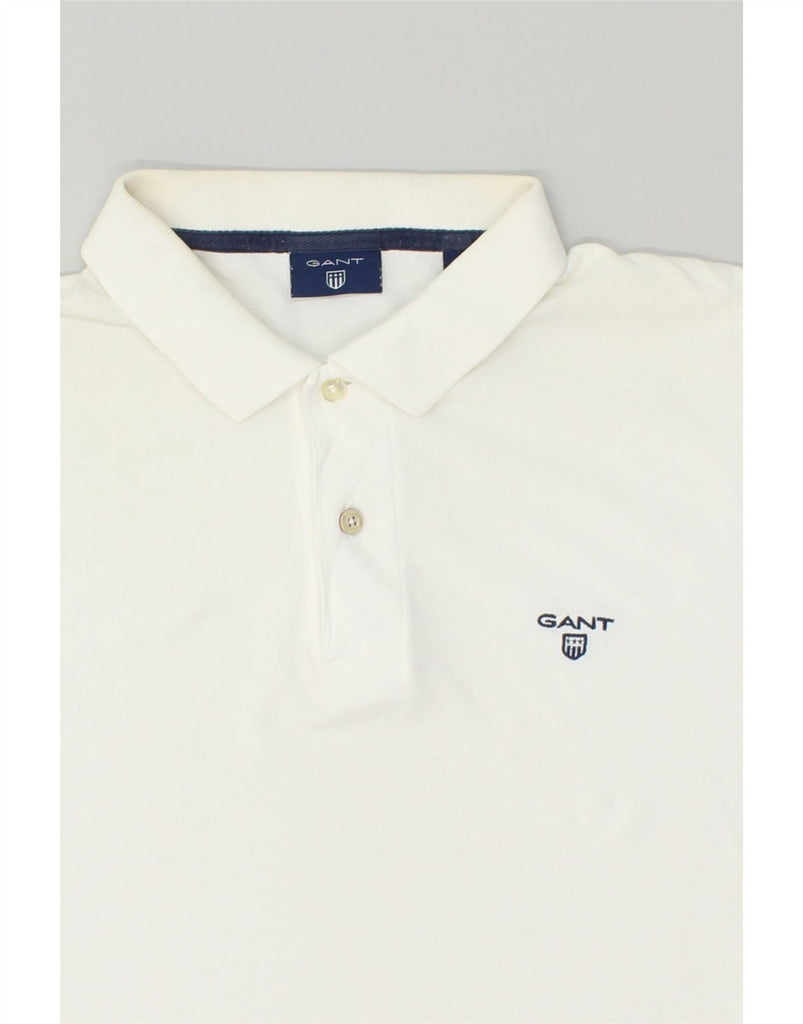 GANT Mens Polo Shirt Large White Cotton | Vintage Gant | Thrift | Second-Hand Gant | Used Clothing | Messina Hembry 