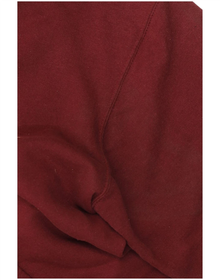 Champion Womens Graphic Zip Hoodie Sweater UK 14 Medium Maroon