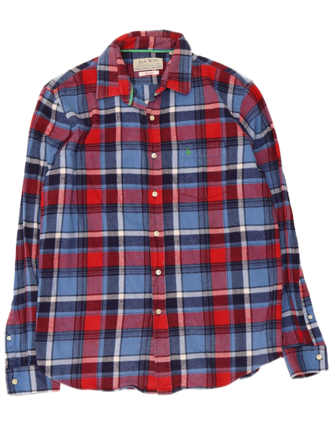 Jack Wills Mens Flannel Shirt Small Multicoloured Plaid Cotton