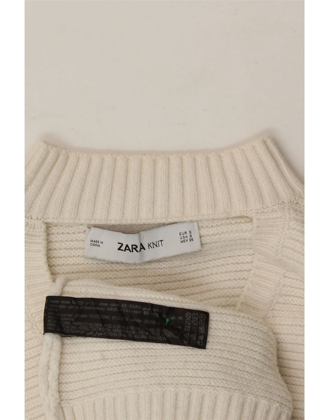 ZARA Womens Oversized Turtle Neck Jumper Sweater UK 10 Small White Viscose Vintage Zara and Second-Hand Zara from Messina Hembry 