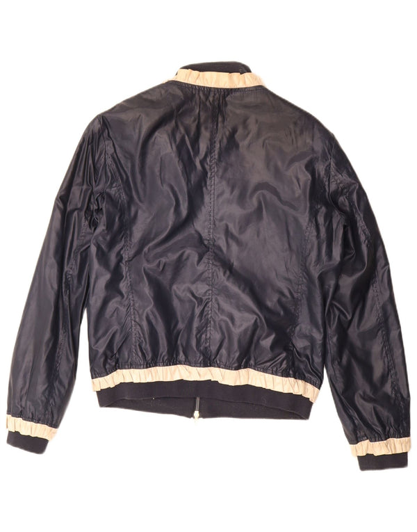 Moschino Womens Utility Jacket US 12 Large Navy Blue Polyester