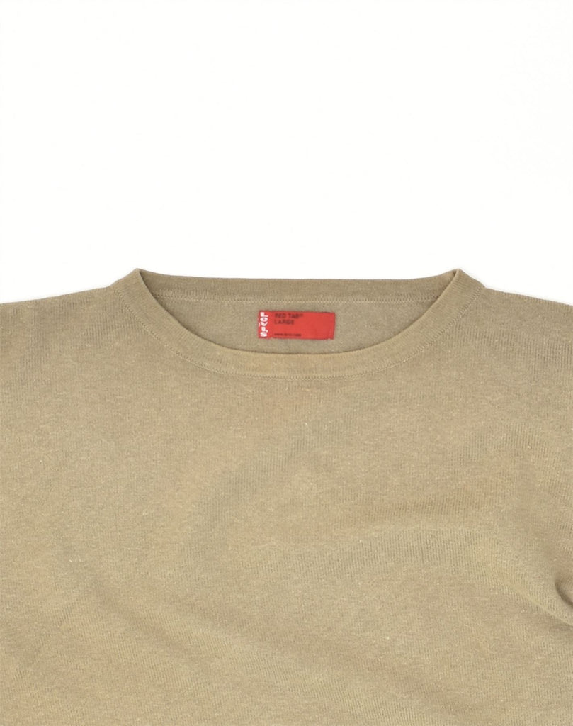 LEVI'S Mens Crew Neck Jumper Sweater Large Beige Ramie | Vintage Levi's | Thrift | Second-Hand Levi's | Used Clothing | Messina Hembry 