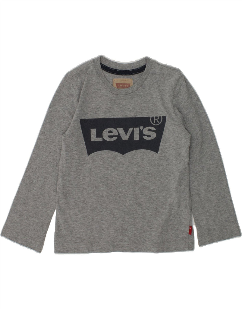LEVI'S Boys Graphic Top Long Sleeve 2-3 Years Grey Polyester | Vintage Levi's | Thrift | Second-Hand Levi's | Used Clothing | Messina Hembry 