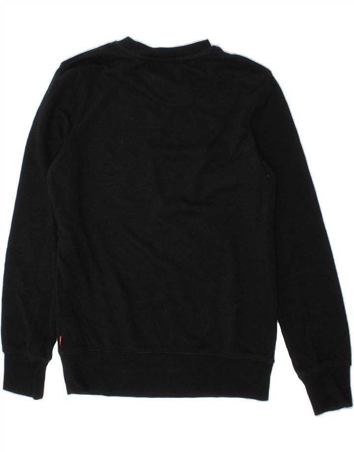 LEVI'S Boys Graphic Sweatshirt Jumper 11-12 Years Black Cotton Vintage Levi's and Second-Hand Levi's from Messina Hembry 