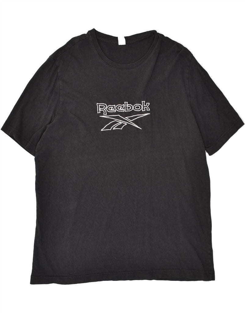 REEBOK Mens Graphic T-Shirt Top Large Black Cotton | Vintage Reebok | Thrift | Second-Hand Reebok | Used Clothing | Messina Hembry 