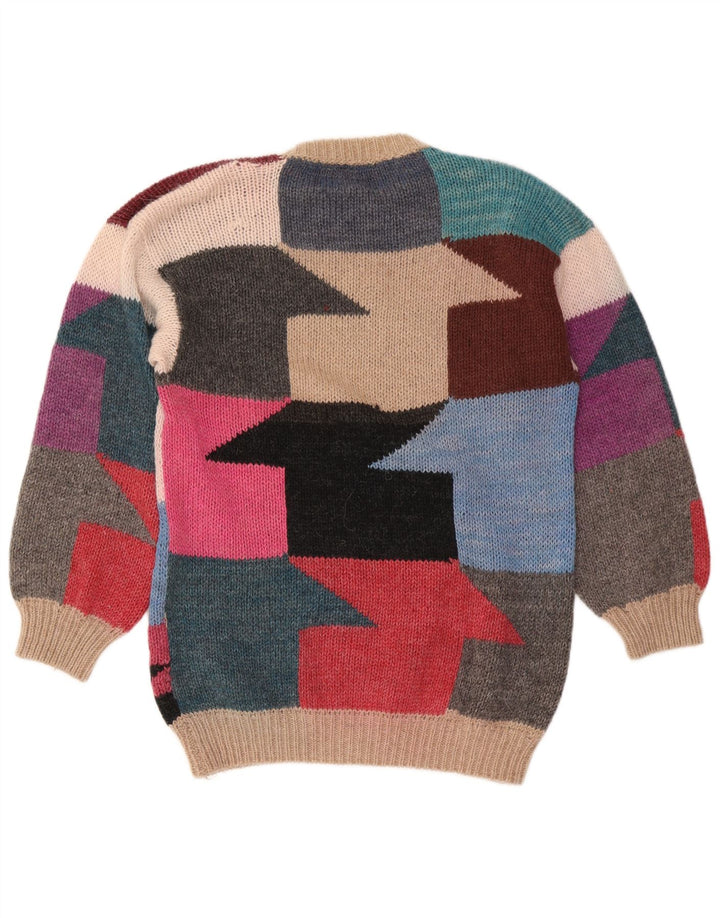Vintage Womens Crew Neck Jumper Sweater UK 14 Medium Multicoloured