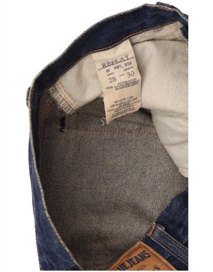 Replay Womens Straight Jeans W28 L30 Blue Cotton