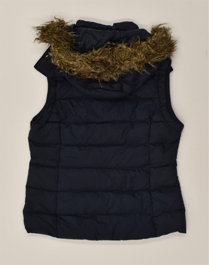 JACK WILLS Womens Hooded Padded Gilet UK 12 Medium Navy Blue Nylon | Vintage Jack Wills | Thrift | Second-Hand Jack Wills | Used Clothing | Messina Hembry 