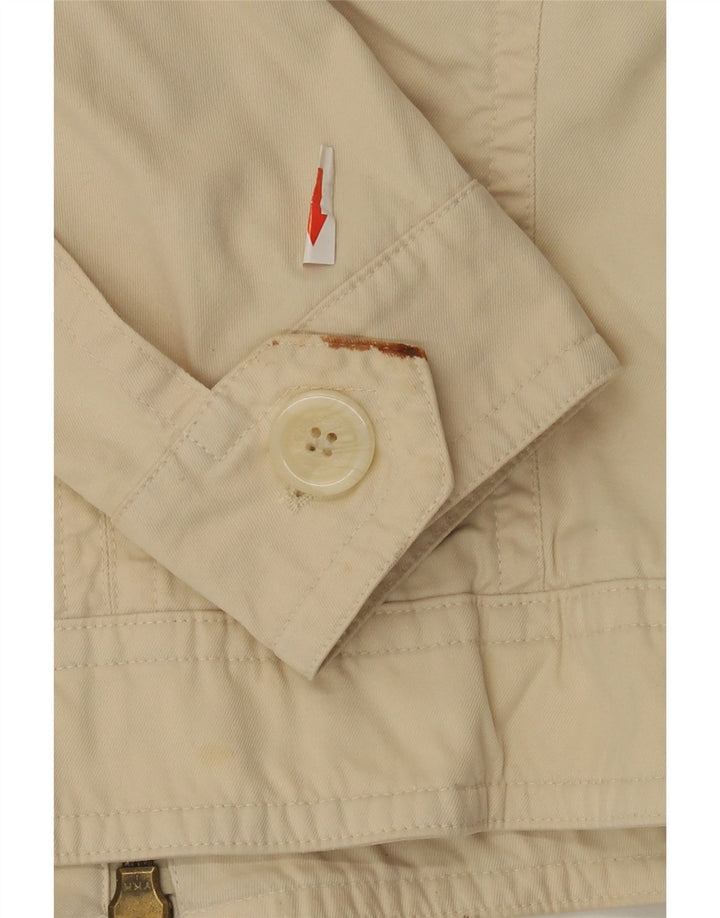 Burberry Womens Bomber Jacket UK 14 Medium Beige Cotton