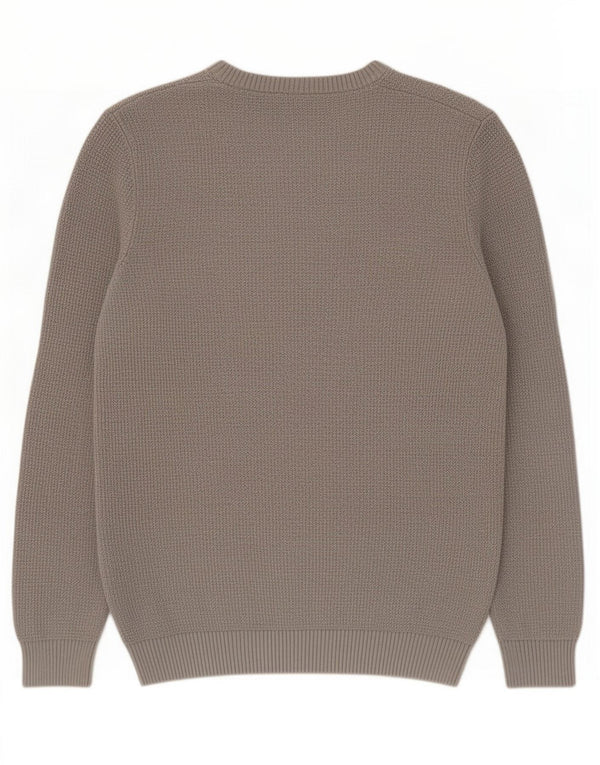 Zara Mens Crew Neck Jumper Sweater Large Grey Cotton