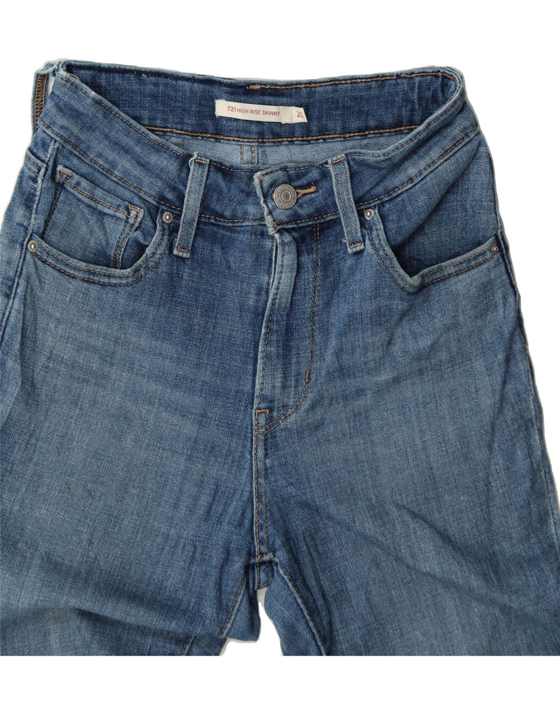 LEVI'S Womens 721 High Rise Skinny Jeans W25 L30 Blue Cotton Vintage Levi's and Second-Hand Levi's from Messina Hembry 