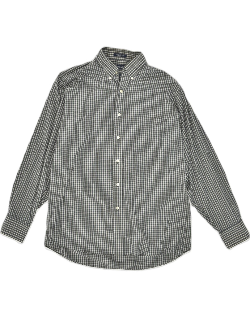 CHAPS Mens Shirt Size 16-16 1/2 Large Grey Check Cotton | Vintage Chaps | Thrift | Second-Hand Chaps | Used Clothing | Messina Hembry 