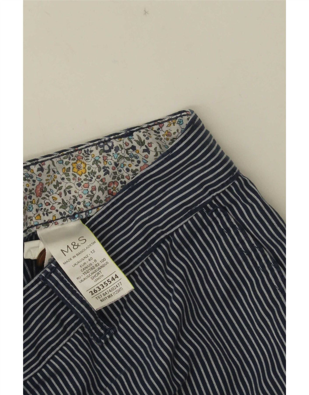 Marks & Spencer Womens Cropped Trousers UK 12 Medium W32 L25 Navy Blue