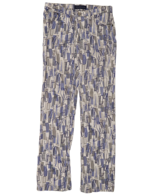 Trussardi Mens Straight Casual Trousers W29 L32 Multicoloured Geometric