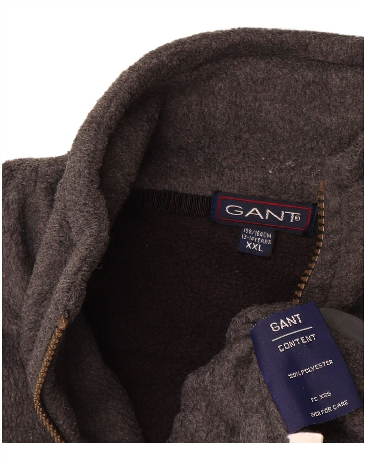 GANT Boys Tall Zip Neck Fleece Jumper 13-14 Years 2XL  Grey Polyester