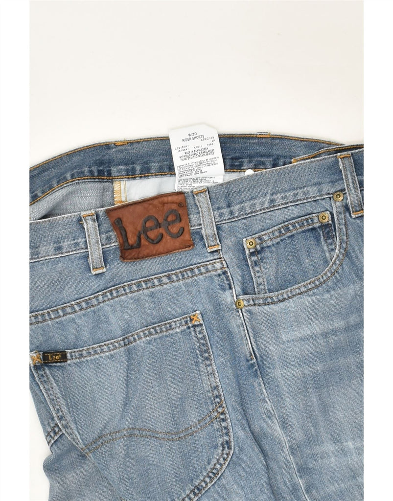 LEE Mens Rider Denim Shorts W30 Medium Blue Cotton | Vintage Lee | Thrift | Second-Hand Lee | Used Clothing | Messina Hembry 