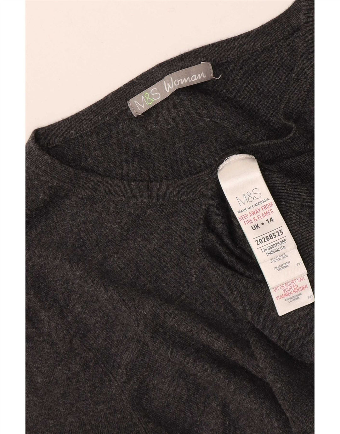 Marks & Spencer Womens Cardigan Sweater UK 14 Medium Grey Viscose
