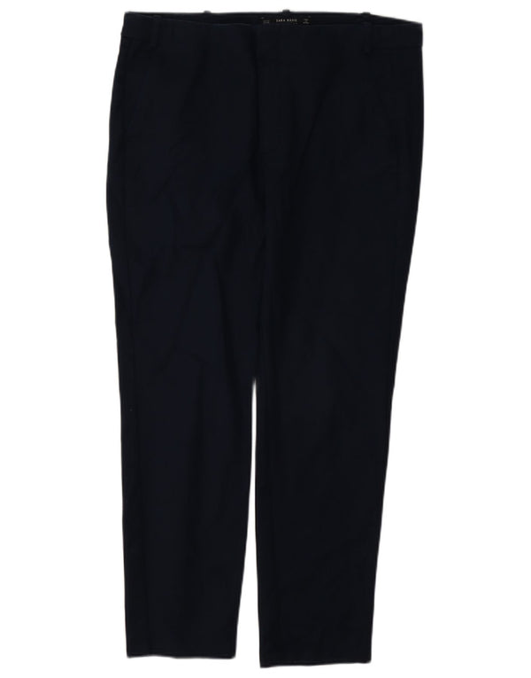 Zara Womens Slim Chino Trousers EU 40 Medium W30 L27 Navy Blue Cotton