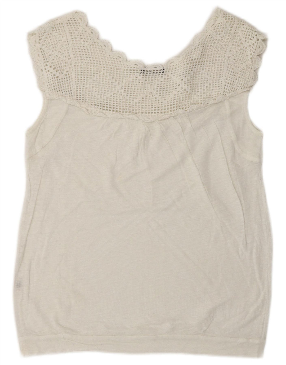 Massimo Dutti Womens Sleeveless Blouse Top UK 16 Large White