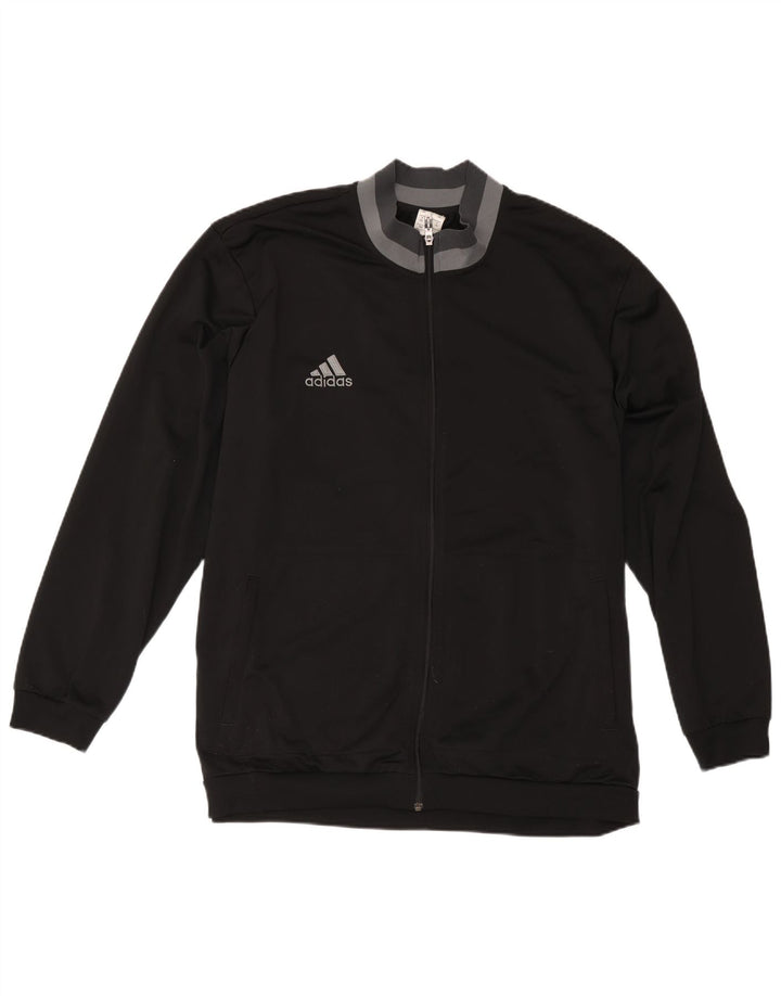 Adidas Mens Tracksuit Top Jacket 2XL Black Colourblock Polyester